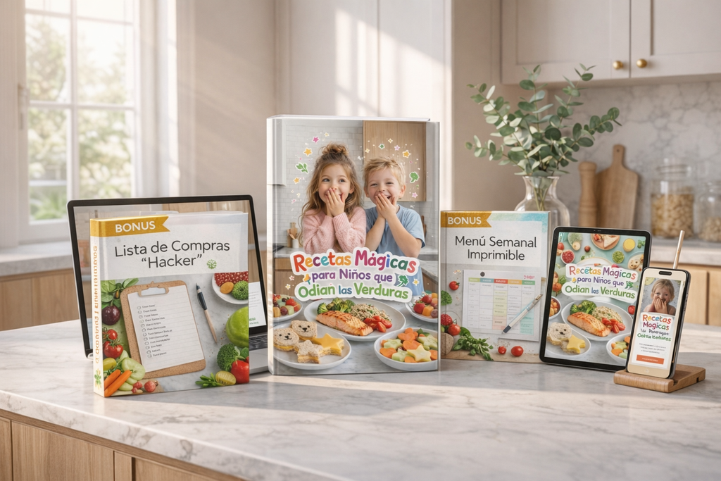 Recetas Mágicas para Niños que Odian las Verduras + 5 Bonos Exclusivos! + Sistema Diario para que tu hijo coma verduras TODOS los días (sin rechazos) + Sistema Antidesperdicio para organizar tu cocina y asegurar comidas saludables toda la semana